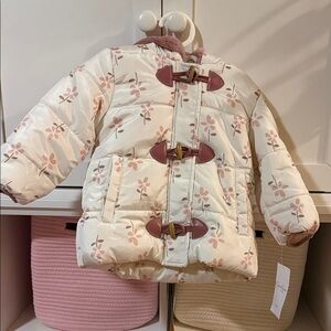 Jessica Simpson Pink Floral Puffer Jacket